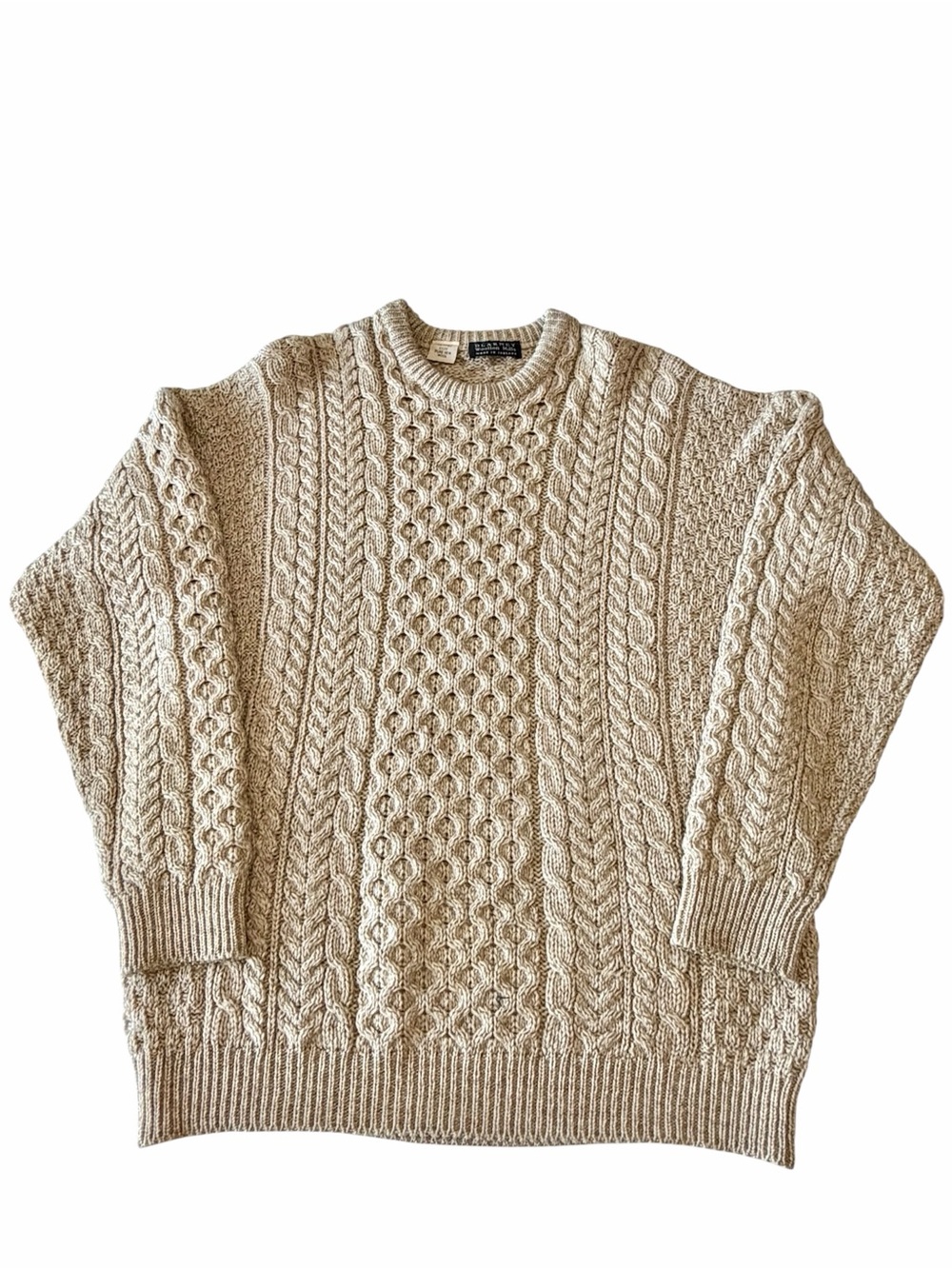 Blarney Woollen Mills Men’s Crewneck Sweater 100% New Merino Wool Sz Large Beige